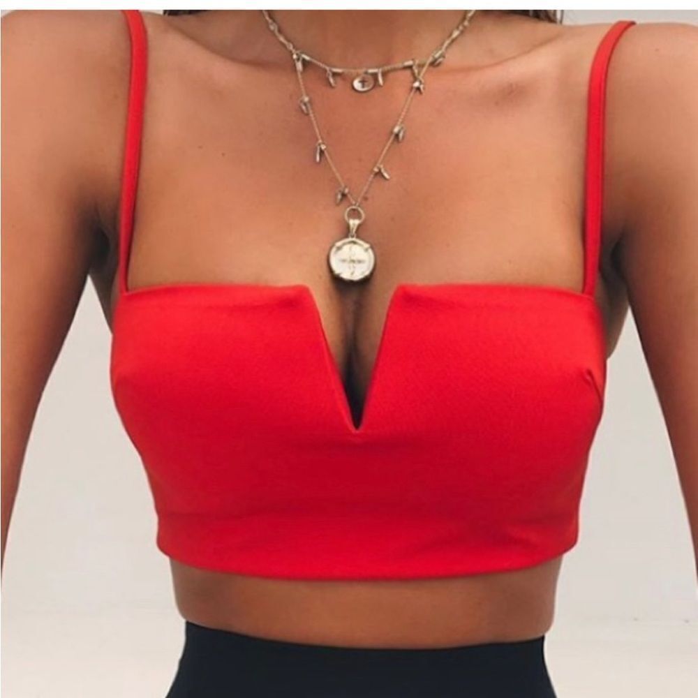 🐅 Tiger Mist Red Leon Crop Top - Size Extra Small